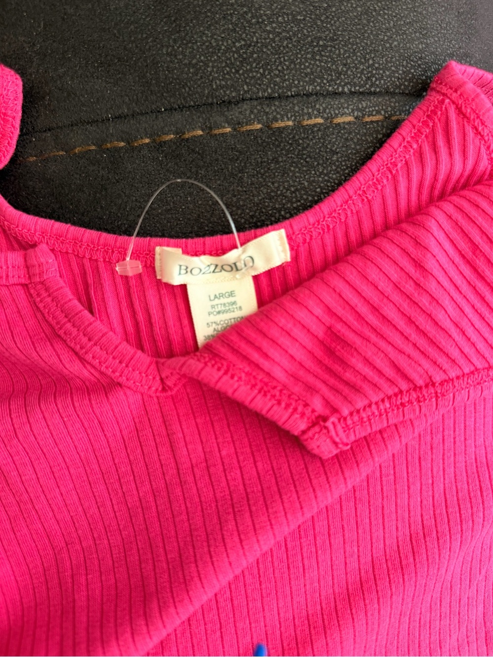 Bozzolo Ribbed Crewneck Sweater in Hot Pink